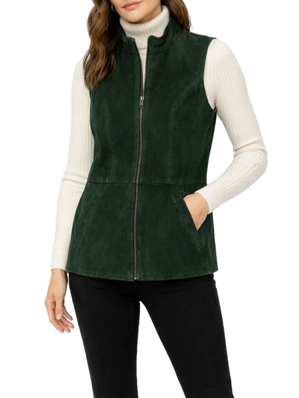 Skotts Washable Suede Full Zip Vest